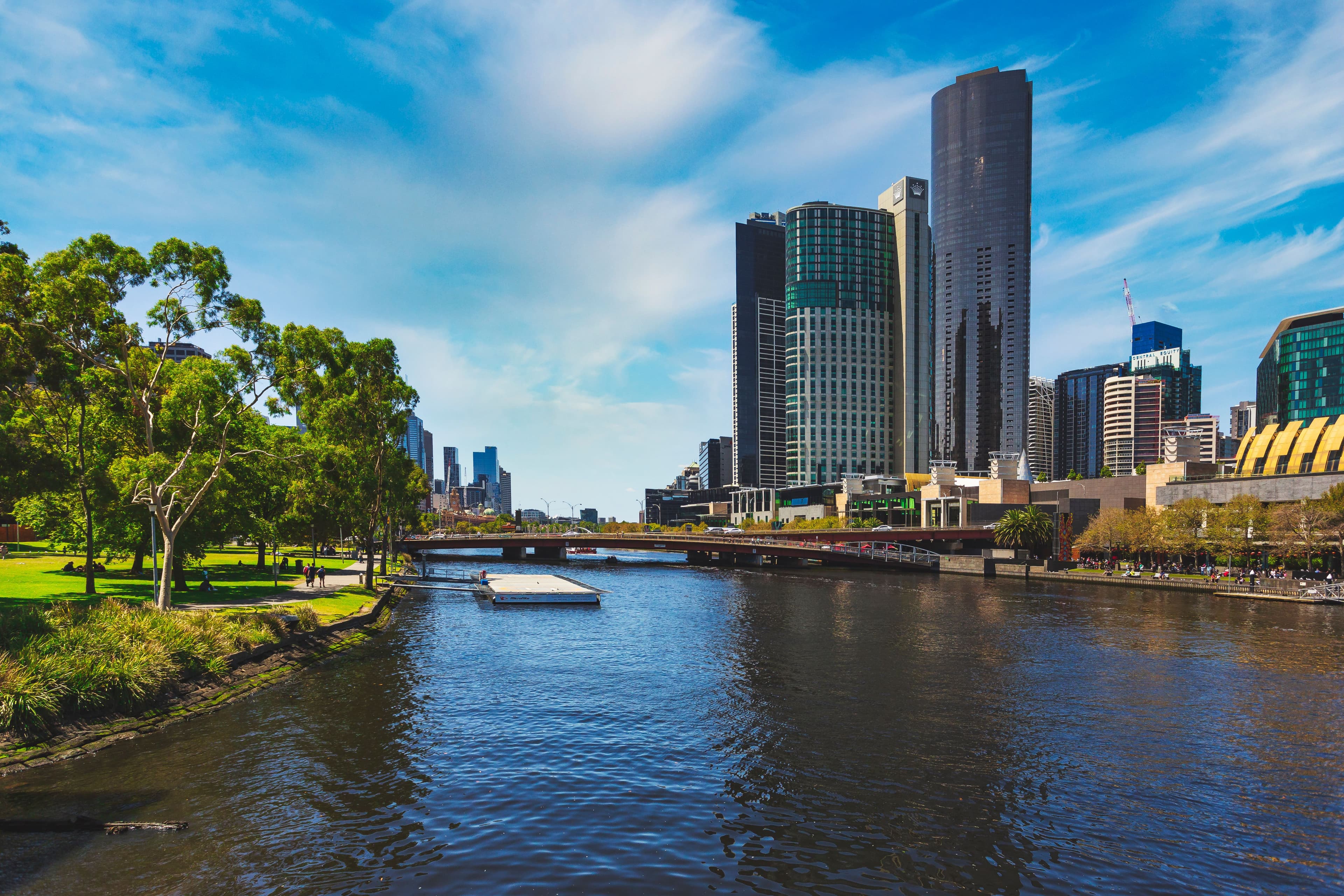Melbourne skyline along the Yarra River