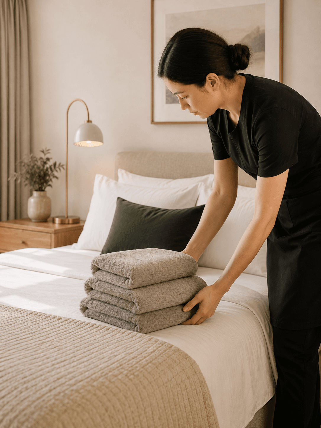 Housekeeping — folding linen